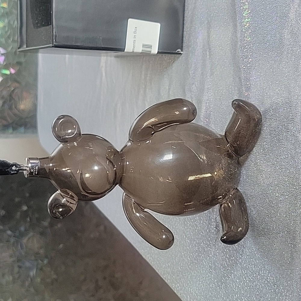 Gucci Vintage Handblown Glass Bear Christmas Ornaments Set of 2 Smoky - Picture 9 of 13